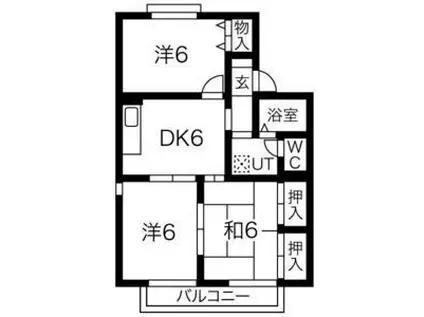 グリーンハイツ2号館(3DK/2階)の間取り写真