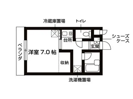 第二ロイヤルハイツ(1K/1階)の間取り写真