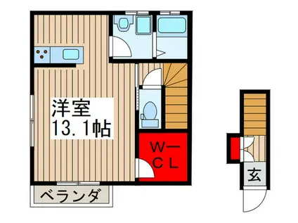 コートダジュール(ワンルーム/2階)の間取り写真