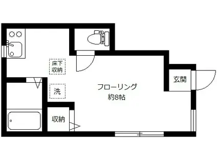 コンフォルトII(ワンルーム/1階)の間取り写真