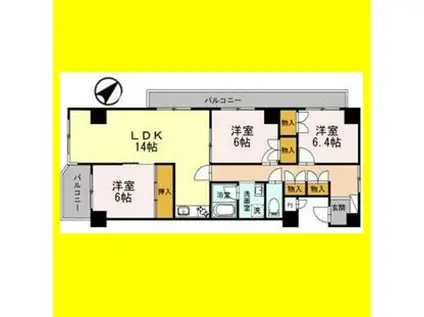 MYコーポ(3LDK/3階)の間取り写真