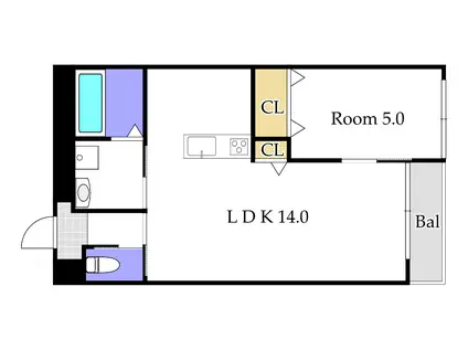 IRIS総社中央(1LDK/1階)の間取り写真