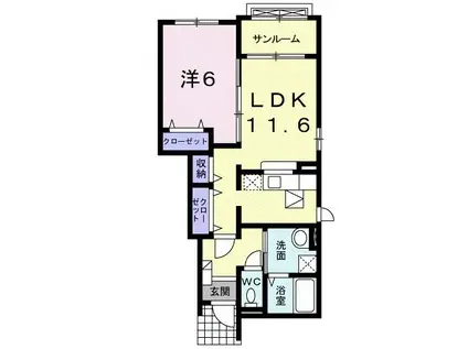 ソレアードのぞみ III(1LDK/1階)の間取り写真