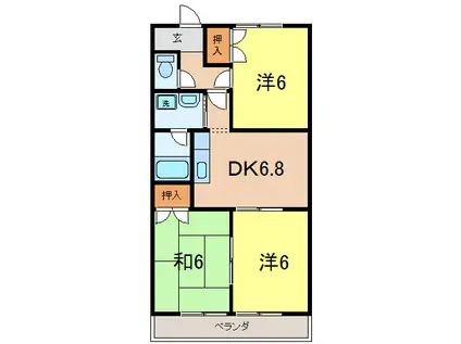 ヴィラージュ・ヨコヤマ(3DK/4階)の間取り写真