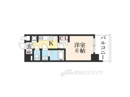 プレサンス京都四条大宮506(1K/5階)の間取り写真