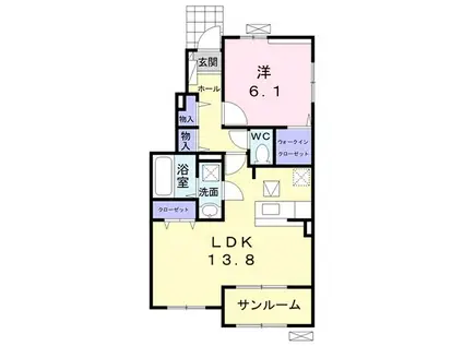 ル・シエル A(1LDK/1階)の間取り写真