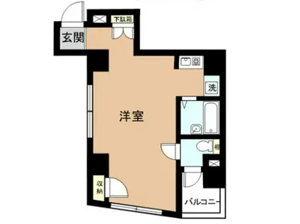 リブハピネス横浜関内(ワンルーム/2階)の間取り写真