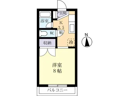 セジュール春日(1K/1階)の間取り写真