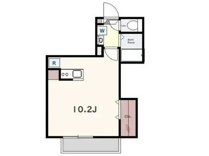 アーク鷺ノ宮(ワンルーム/2階)の間取り写真