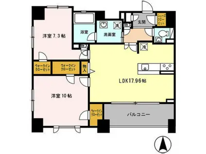 PREMIAGE泉中央(2LDK/2階)の間取り写真