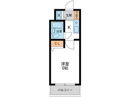 ウインベル・ソロ梅ヶ丘(1K/1階)の間取り写真