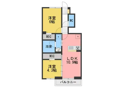 ラルブルボヌール(2LDK/1階)の間取り写真