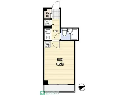 ライオンズマンション三鷹第2(1K/4階)の間取り写真