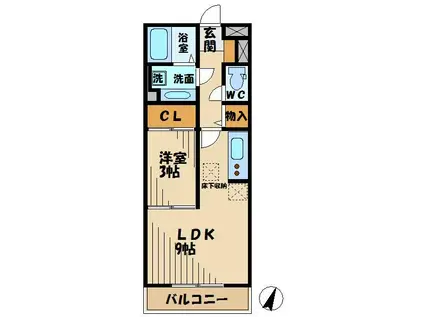 ジャルディネット(1LDK/3階)の間取り写真
