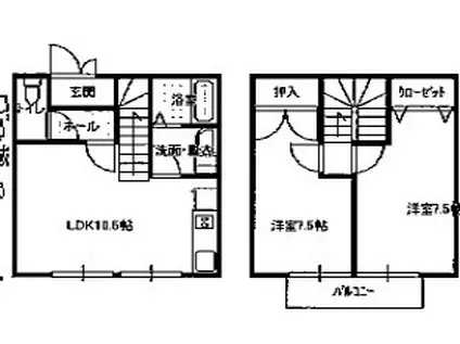 ラミティエゆき(2LDK/1階)の間取り写真