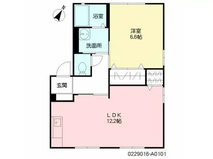 メゾンユリア(1LDK/1階)の間取り写真