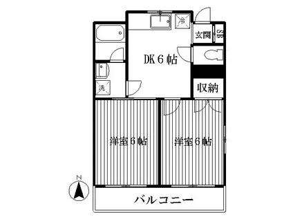 第2富士ハイム(2DK/3階)の間取り写真