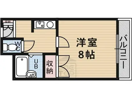 本町8番館(1K/3階)の間取り写真
