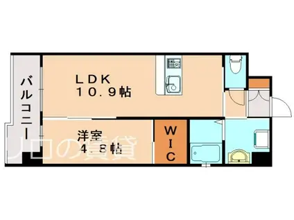 光陽マンション箱崎駅南(1LDK/3階)の間取り写真