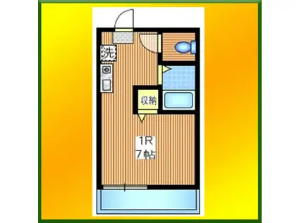 ハイツ鈴鹿(1K/1階)の間取り写真