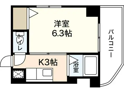 クレールヒロ(1K/3階)の間取り写真