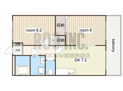 エ・パ・スウィール(2DK/1階)の間取り写真