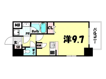 エイペックス神戸みなと元町COASTLINE(1K/10階)の間取り写真