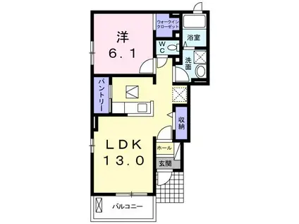 フォーリスト B(1LDK/1階)の間取り写真
