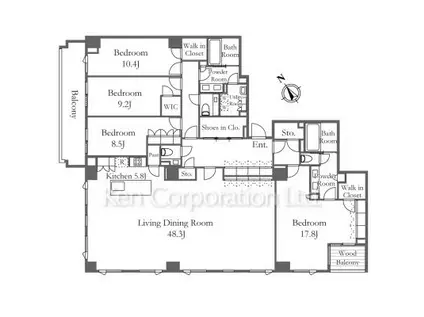 THE UPPER HOUSE SHIROKANE(4LDK/2階)の間取り写真