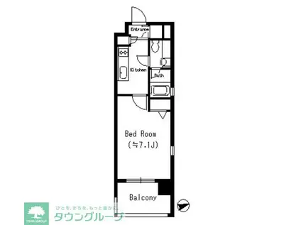 MFPRコート蒲田(ワンルーム/2階)の間取り写真