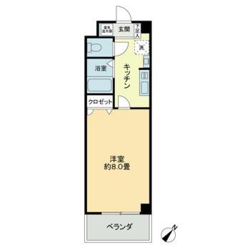 ベレーサ本山(1K/1階)の間取り写真