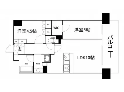 SK RESIDENCES SHINSAIBASHI 旧SK RES(2LDK/5階)の間取り写真