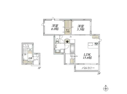 ARYA RESIDENCE 御厨 I(2LDK/2階)の間取り写真