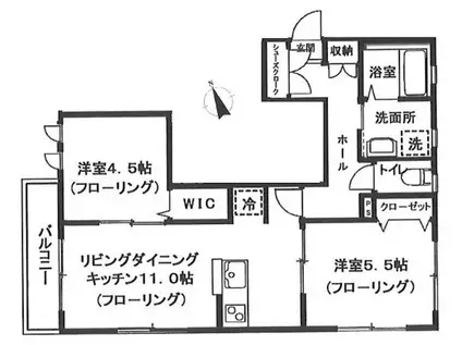 シーダウエスト(2LDK/3階)の間取り写真