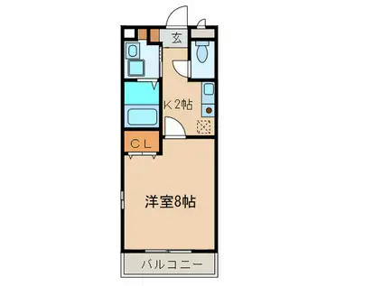 プリミエールI・T(1K/2階)の間取り写真