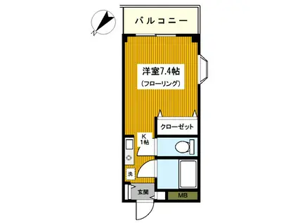 MAXIM IT(1K/2階)の間取り写真