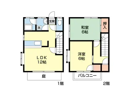 プライマリー植木(2LDK/1階)の間取り写真