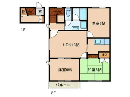 ウィルコート(3LDK/2階)の間取り写真