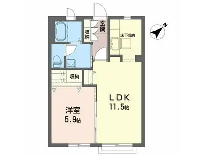 メゾン・ド・オクラホマ V(1LDK/1階)の間取り写真