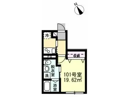 ベイルーム鶴見小野II(1K/1階)の間取り写真