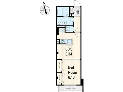 目白タウニー(1LDK/2階)の間取り写真