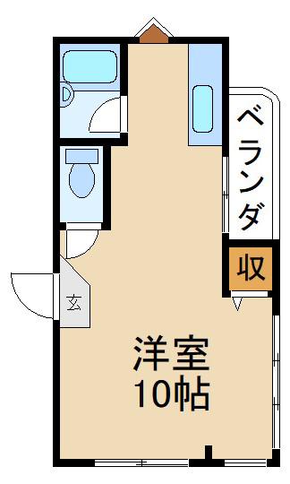 第二グランドヒル水橋(ワンルーム/3階)の間取り写真