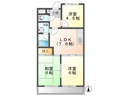 シャトーレ滝ノ水(3LDK/3階)の間取り写真
