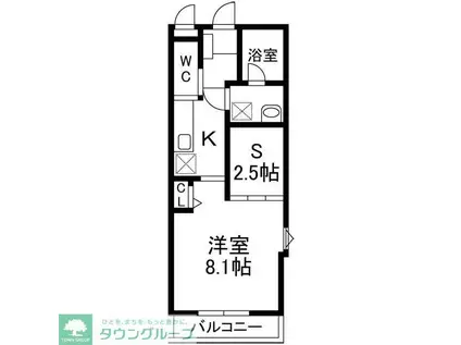 VIVACE VI(1SK/1階)の間取り写真