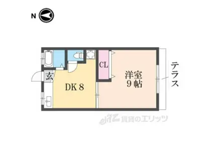 城山ハイツ(1DK/3階)の間取り写真