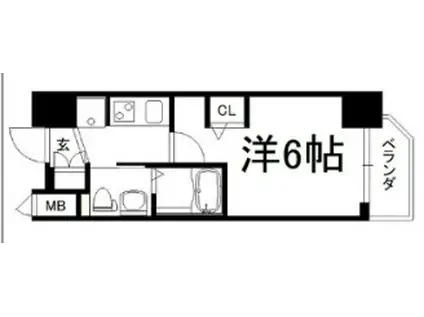 クリスタルグランツ大阪センターST(1K/4階)の間取り写真