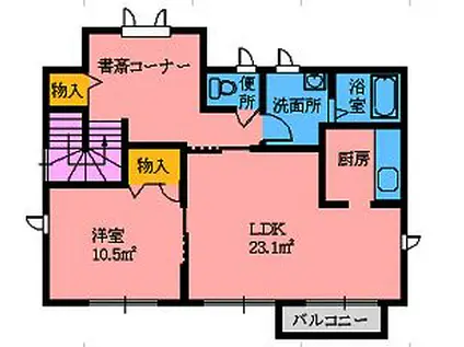 メゾン・ド・ラパン(1SLDK/2階)の間取り写真