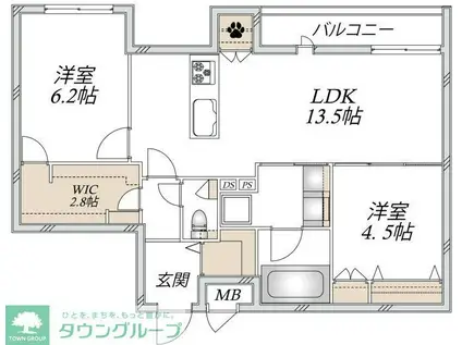 LS PLUS 豊玉中(2LDK/2階)の間取り写真