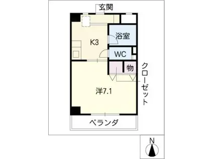 真々山房(1K/2階)の間取り写真