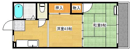 平野ビル(2K/4階)の間取り写真
